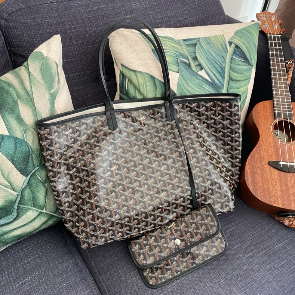99新 Goyard 【文子姐专属】A012/黑色老花中号购物袋/FB