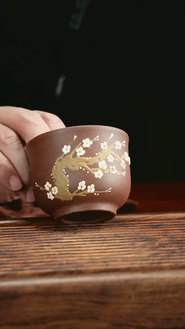 【闪购商品】紫砂茶杯紫泥梅花铃铛杯