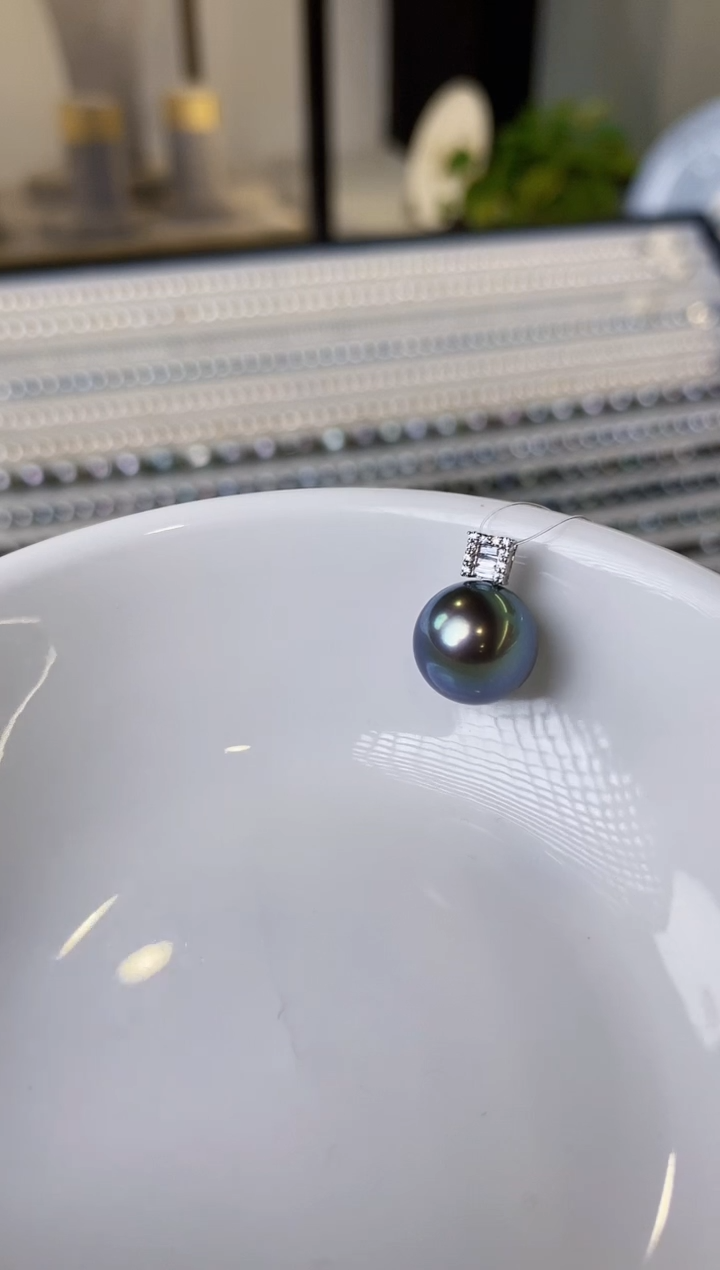 【闪购商品】海水珍珠吊坠(不含链)18K金镶嵌11-12海水珍珠吊坠