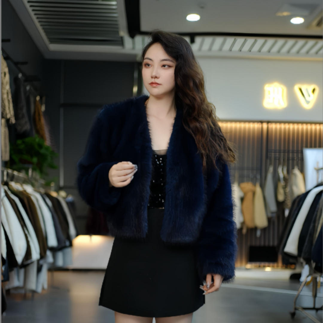 2025冬季新款毛毛外套女百搭时尚保暖上衣27903