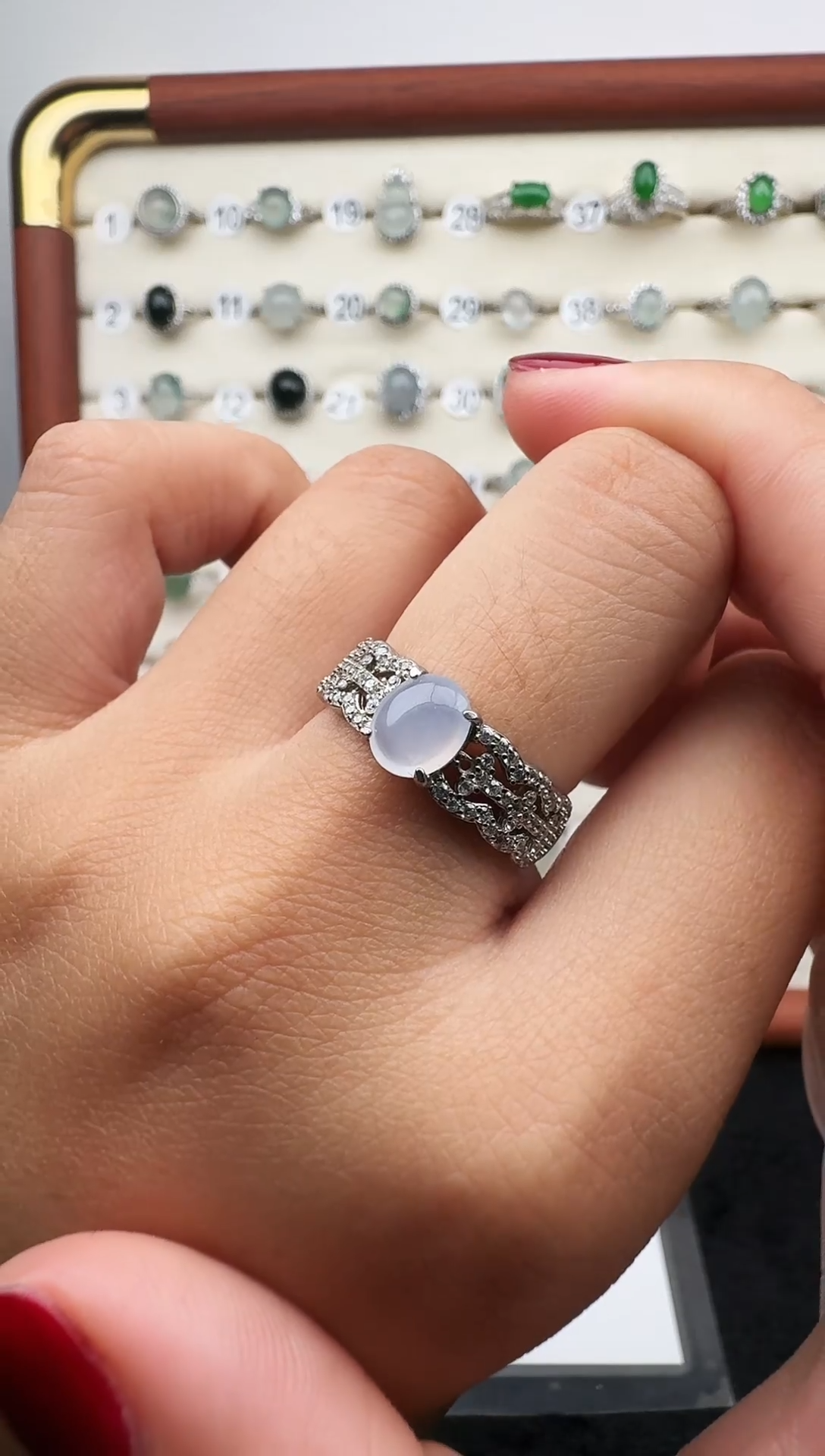 银S925镶嵌戒指翡翠14