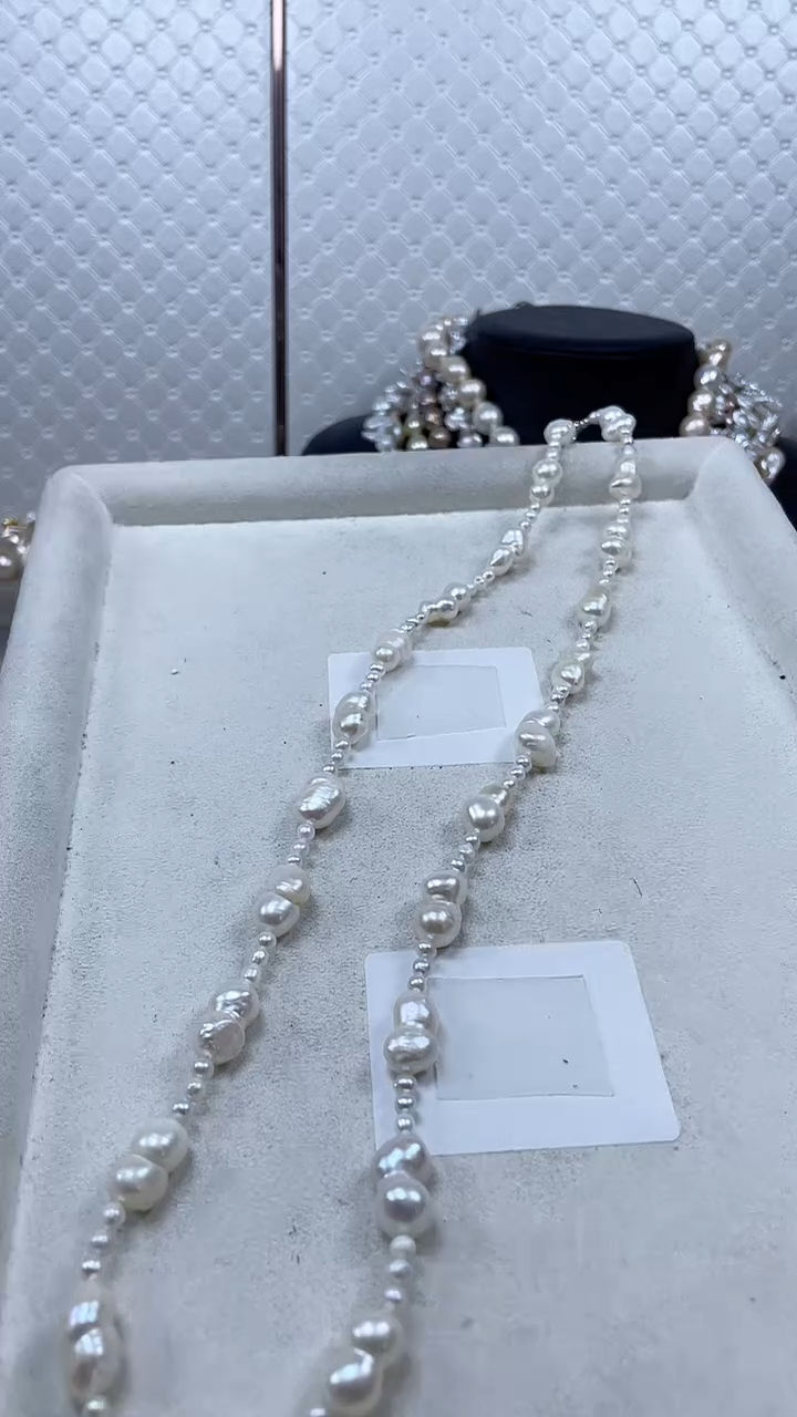 未镶嵌毛衣链淡水珍珠【纯恬饰品】