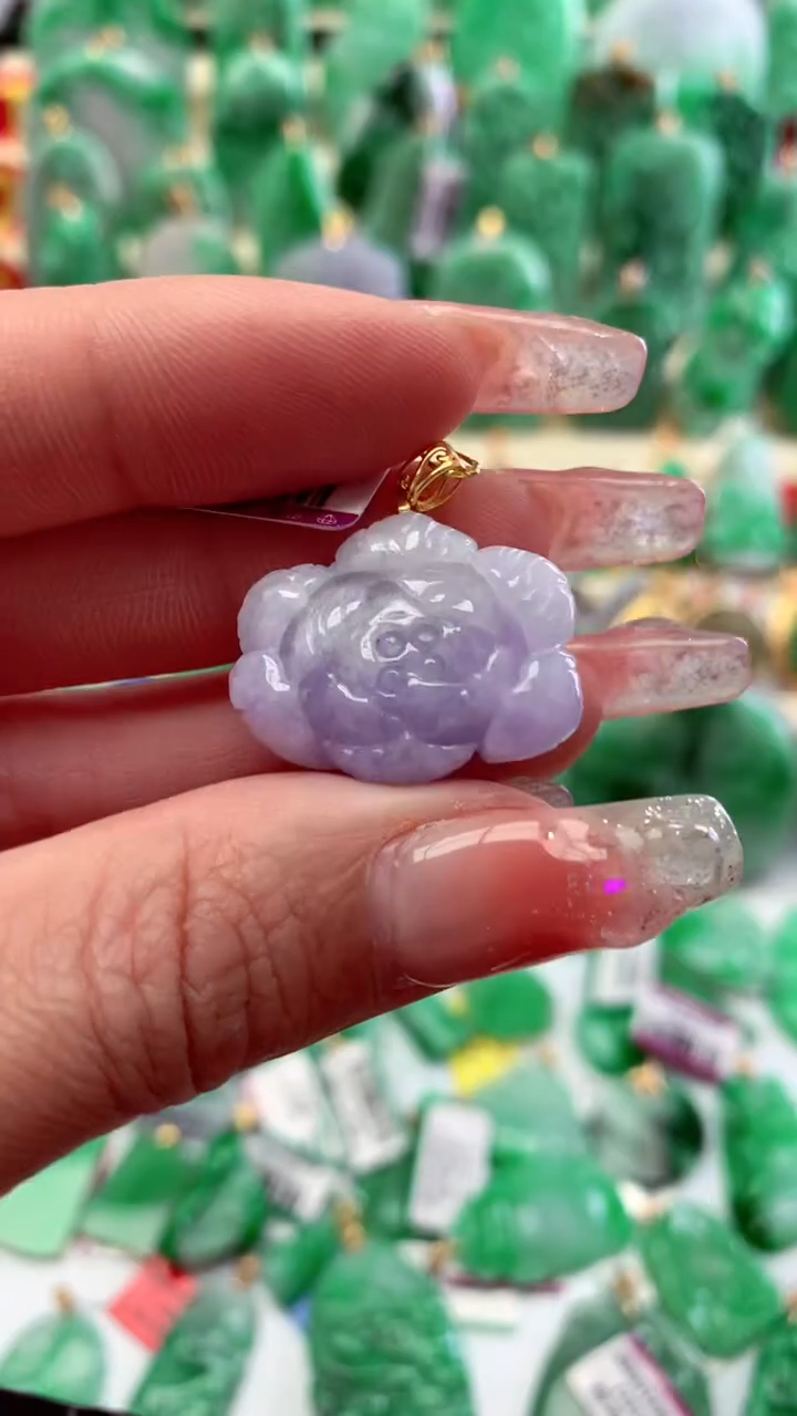 【闪购商品】翡翠颈饰18K金镶嵌挂件