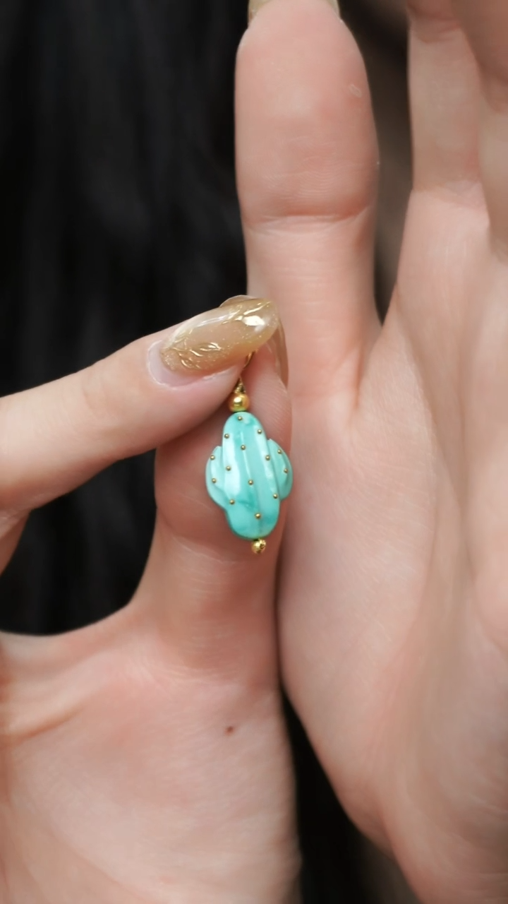 【闪购商品】绿松石吊坠(不含链)18K金镶嵌吊坠