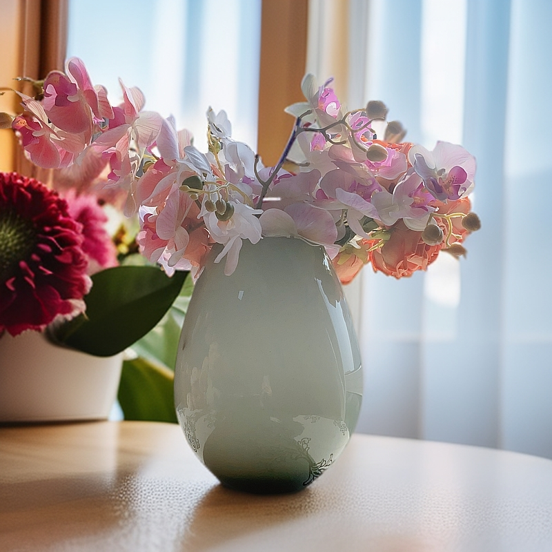 北欧简约风绿色纯色大花瓶