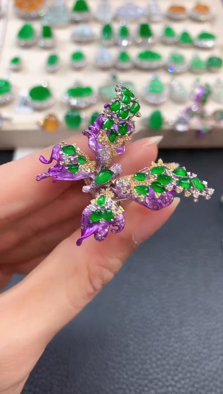 【闪购商品】翡翠戒指18K金镶嵌n61不退换多样性一件发货