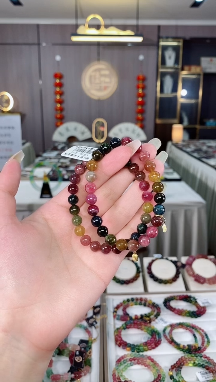 老矿单圈手串7mm+未镶嵌碧玺（多样性发一条）mz