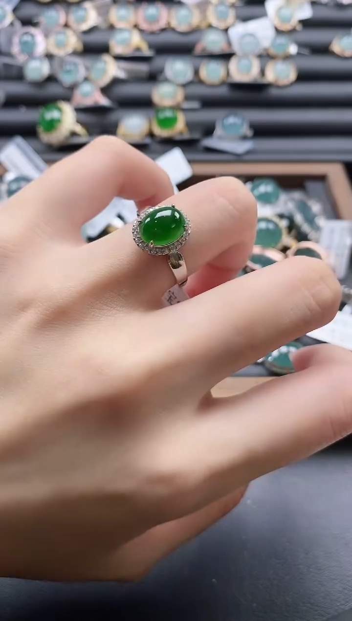 【闪购商品】翡翠戒指银S925镶嵌51511
