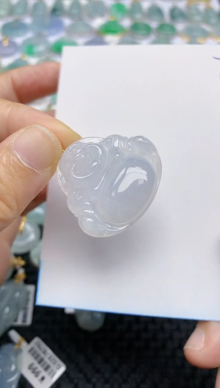 【闪购商品】翡翠挂件18K金镶嵌天然A货翡翠 75