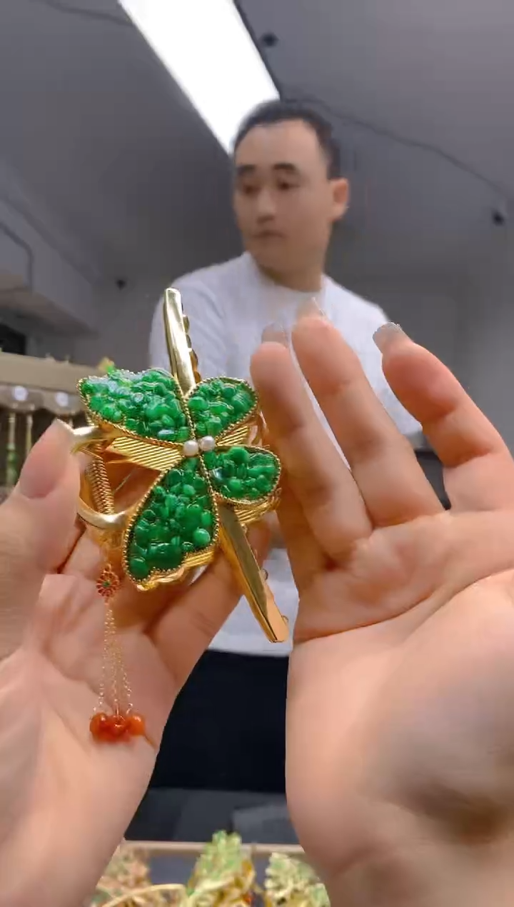 【闪购商品】翡翠耳饰合金224翡翠发簪