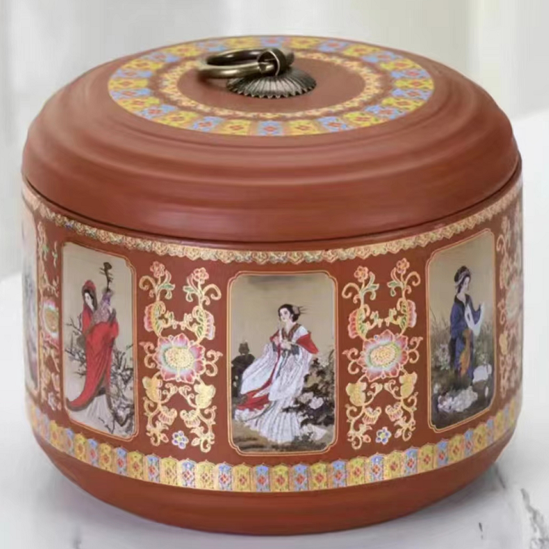 A014紫砂【四大美人】茶叶罐