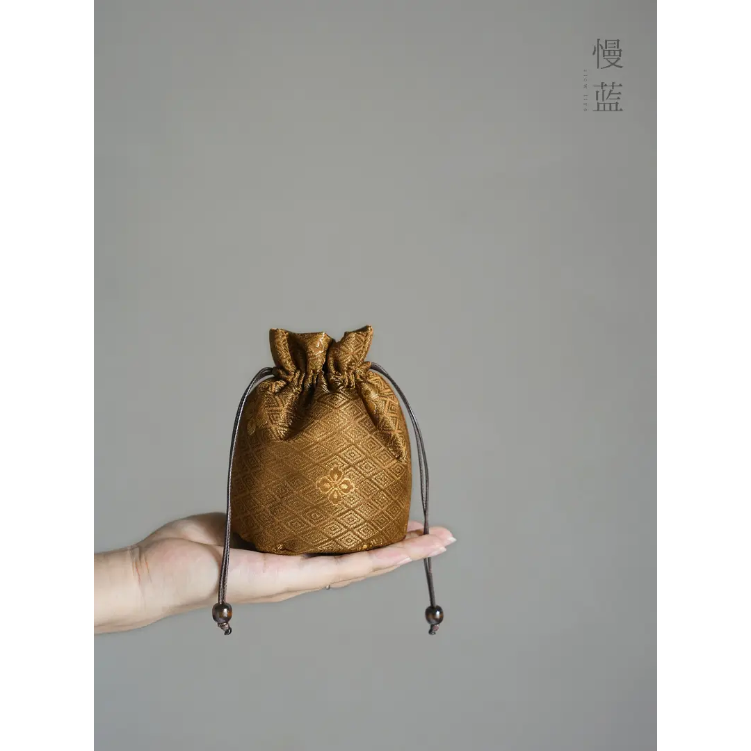【非遗好物】黄色皮绳圆口单杯袋（慢蓝S1160）