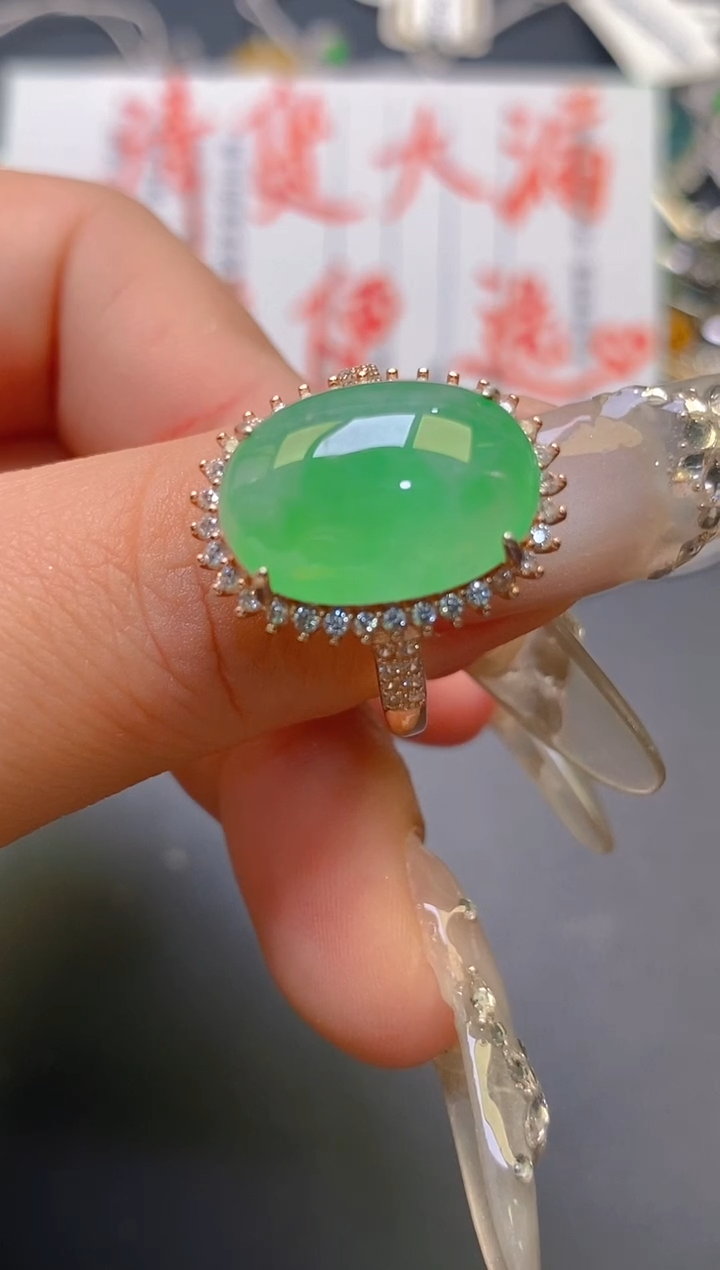 【闪购商品】翡翠耳饰银S925镶嵌天然A货翡翠1