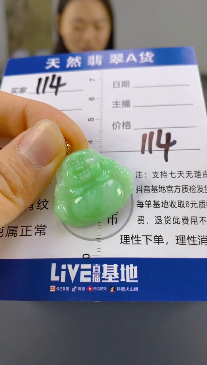 【闪购商品】翡翠颈饰18K金镶嵌天然A货翡翠