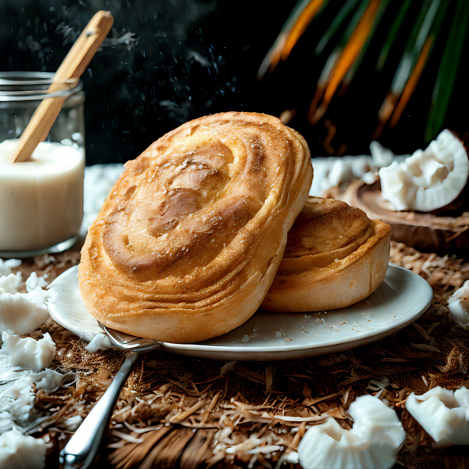 左烘右焙椰蓉面包即食白色新鲜短保椰丝早餐包优选零食整箱营养商品图