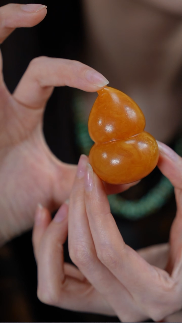 【闪购商品】琥珀颈饰未镶嵌橘皮葫芦吊坠