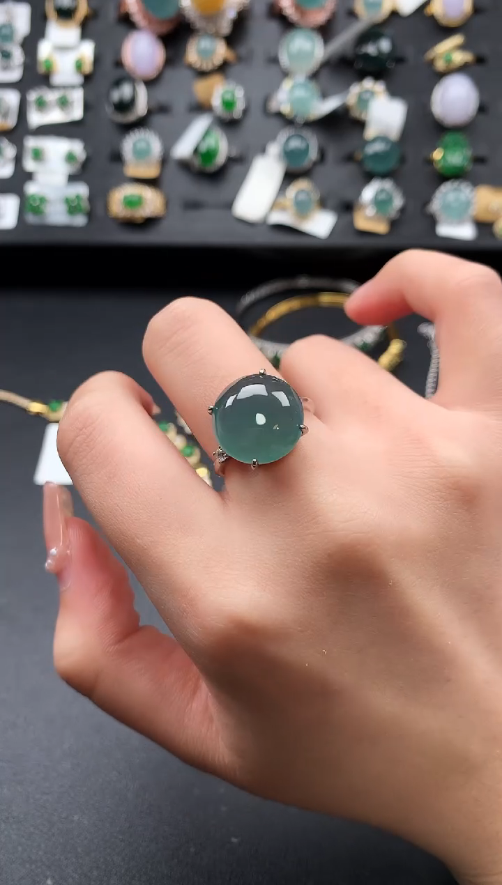 【闪购商品】翡翠戒指银S925镶嵌521124