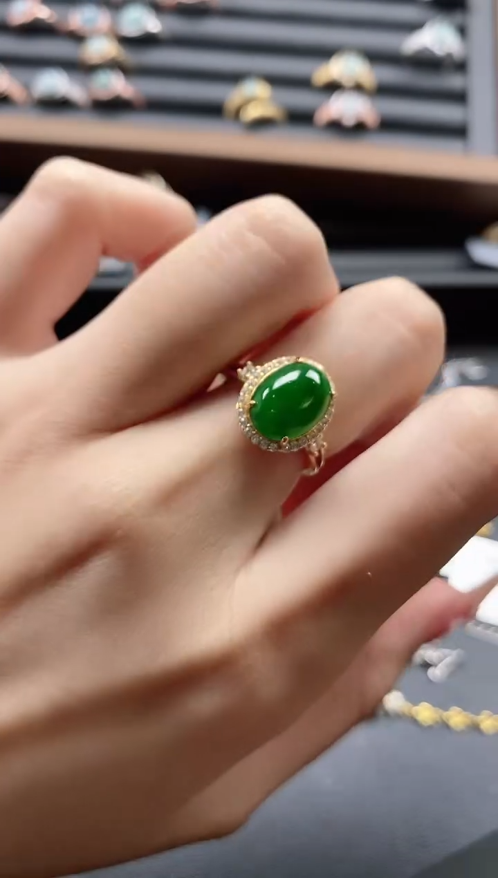 【闪购商品】翡翠戒指银S925镶嵌51151