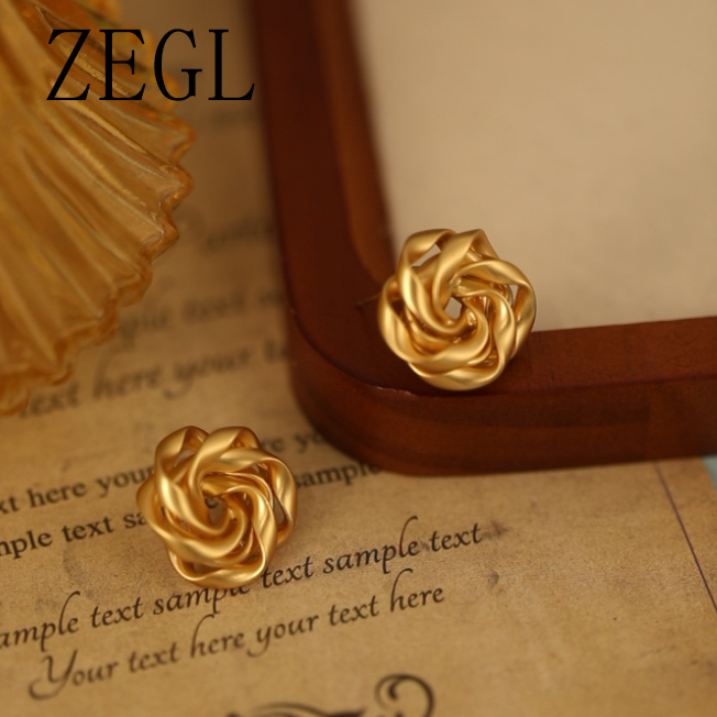 ZEGL【一世】玫瑰花耳环女轻奢耳环耳饰气质小香风