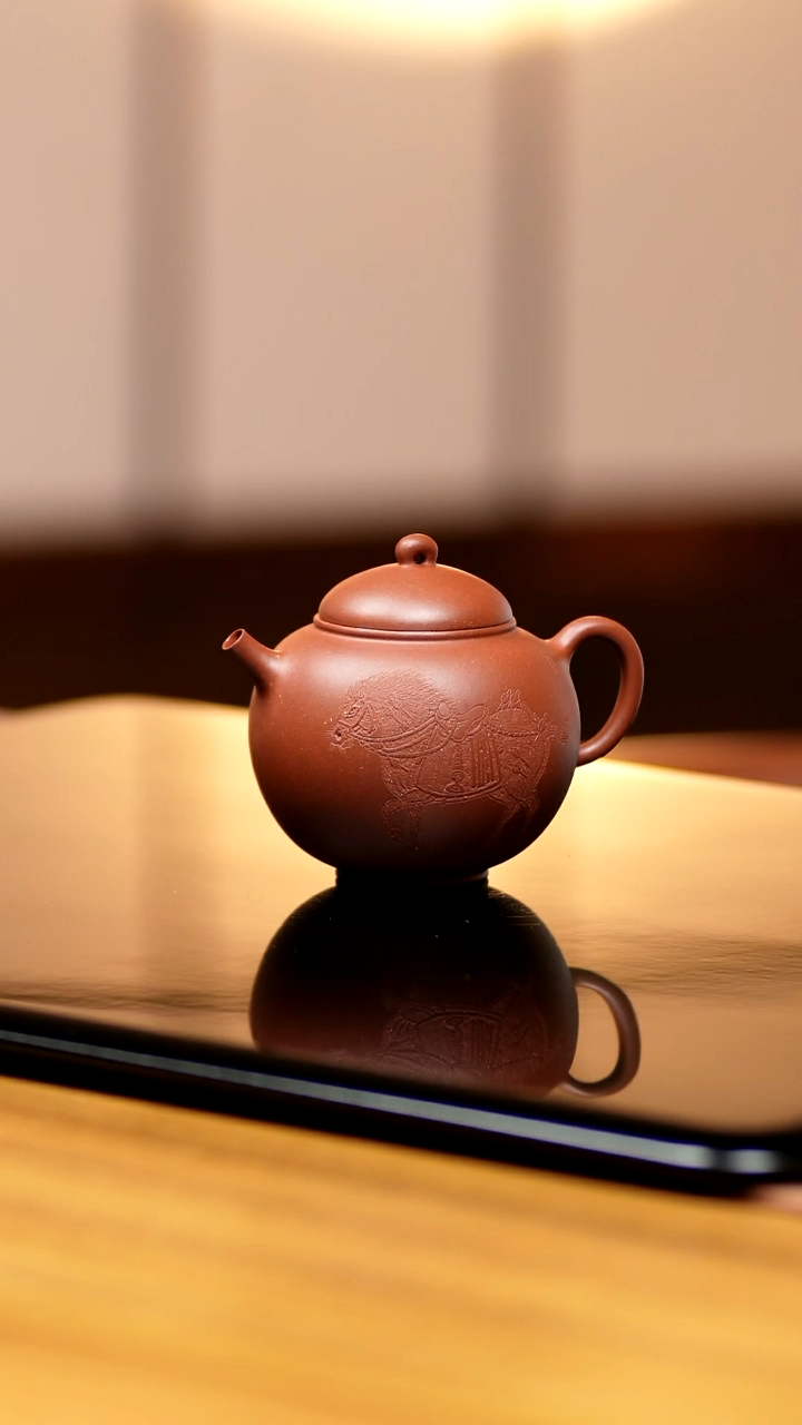 茶壶紫砂五堂 如实-拳毛騧