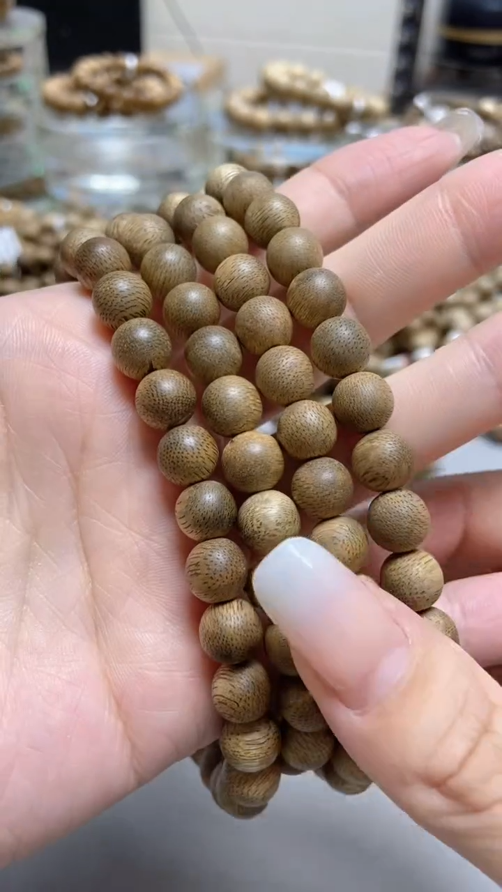 手串沉香文莱圆珠长串0.9蛇皮多样性发其一