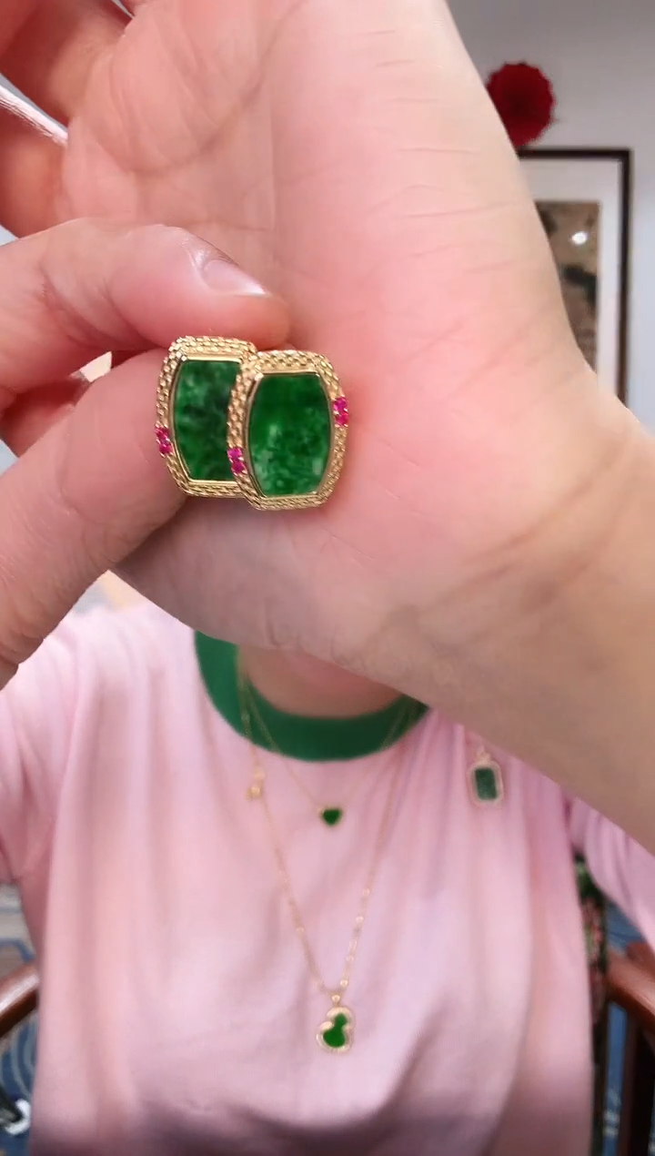 【闪购商品】翡翠颈饰银S925镶嵌耳饰