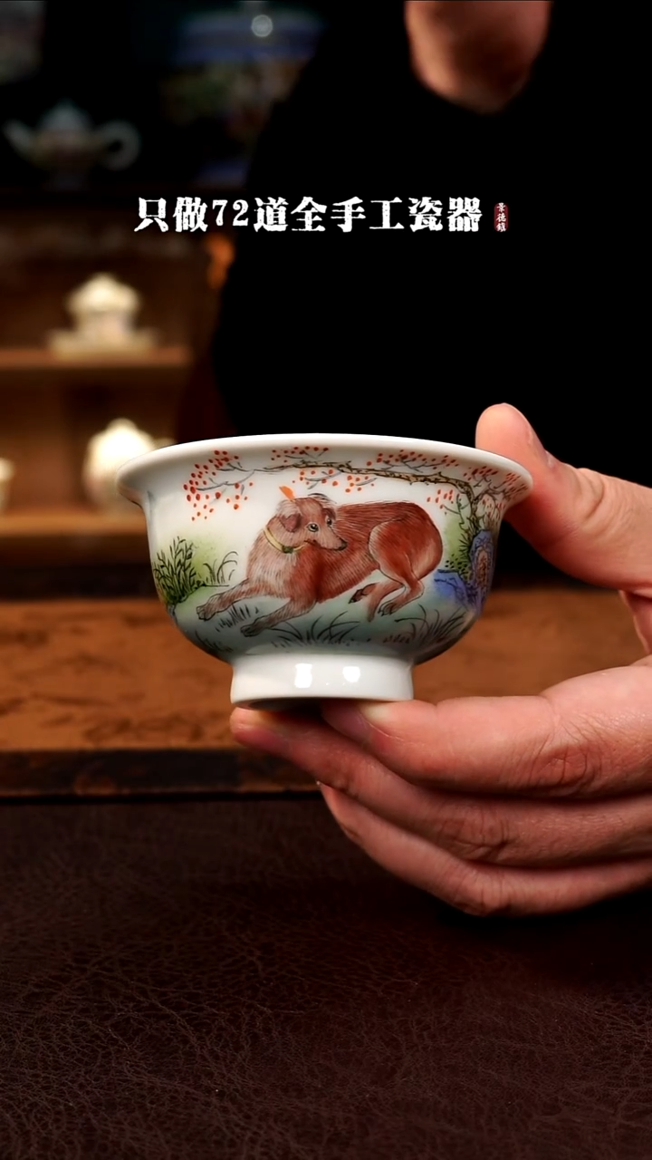 摆件陶景德镇现代手工手绘陶瓷