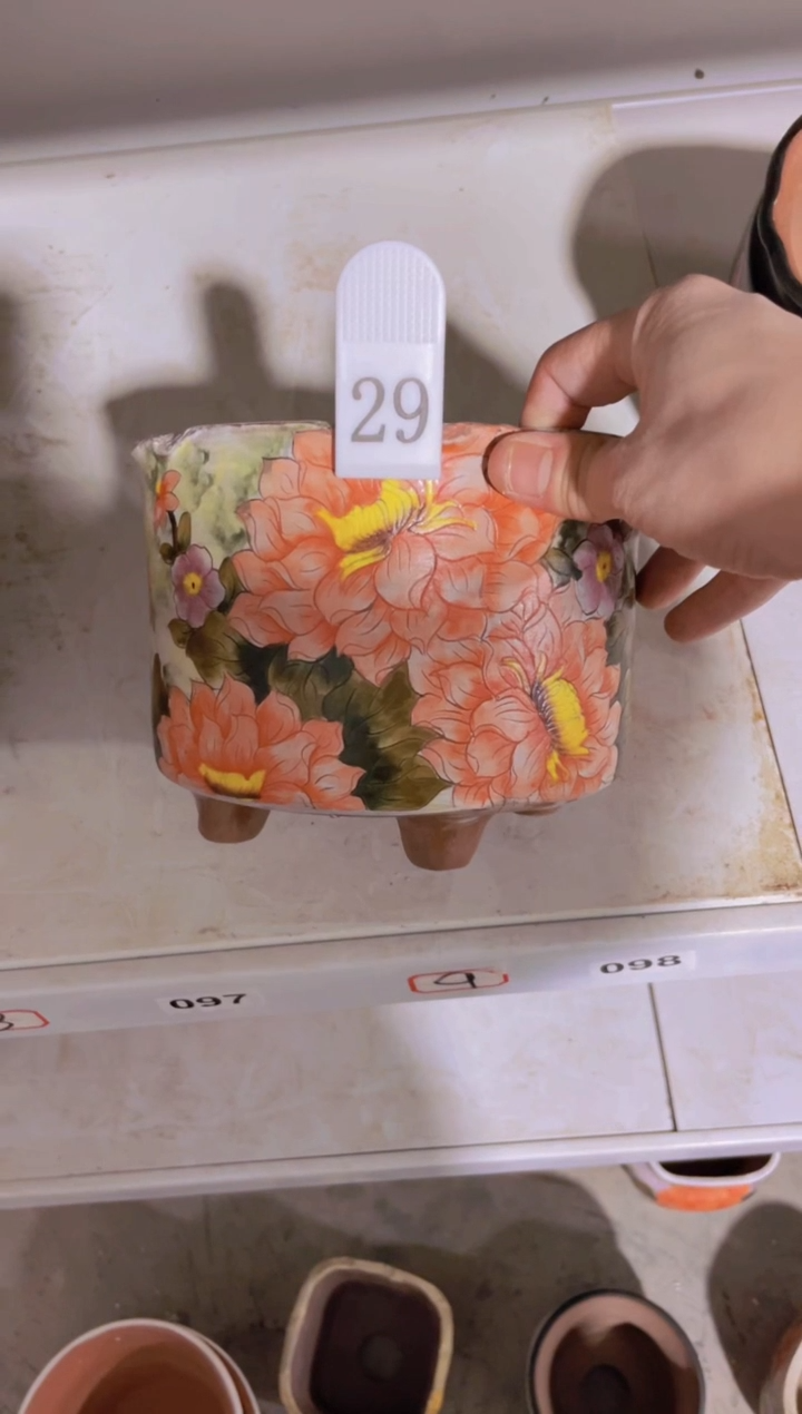 摆件29陶花岛花盆罐—手工痕迹默认，大小会有1-2公分误差