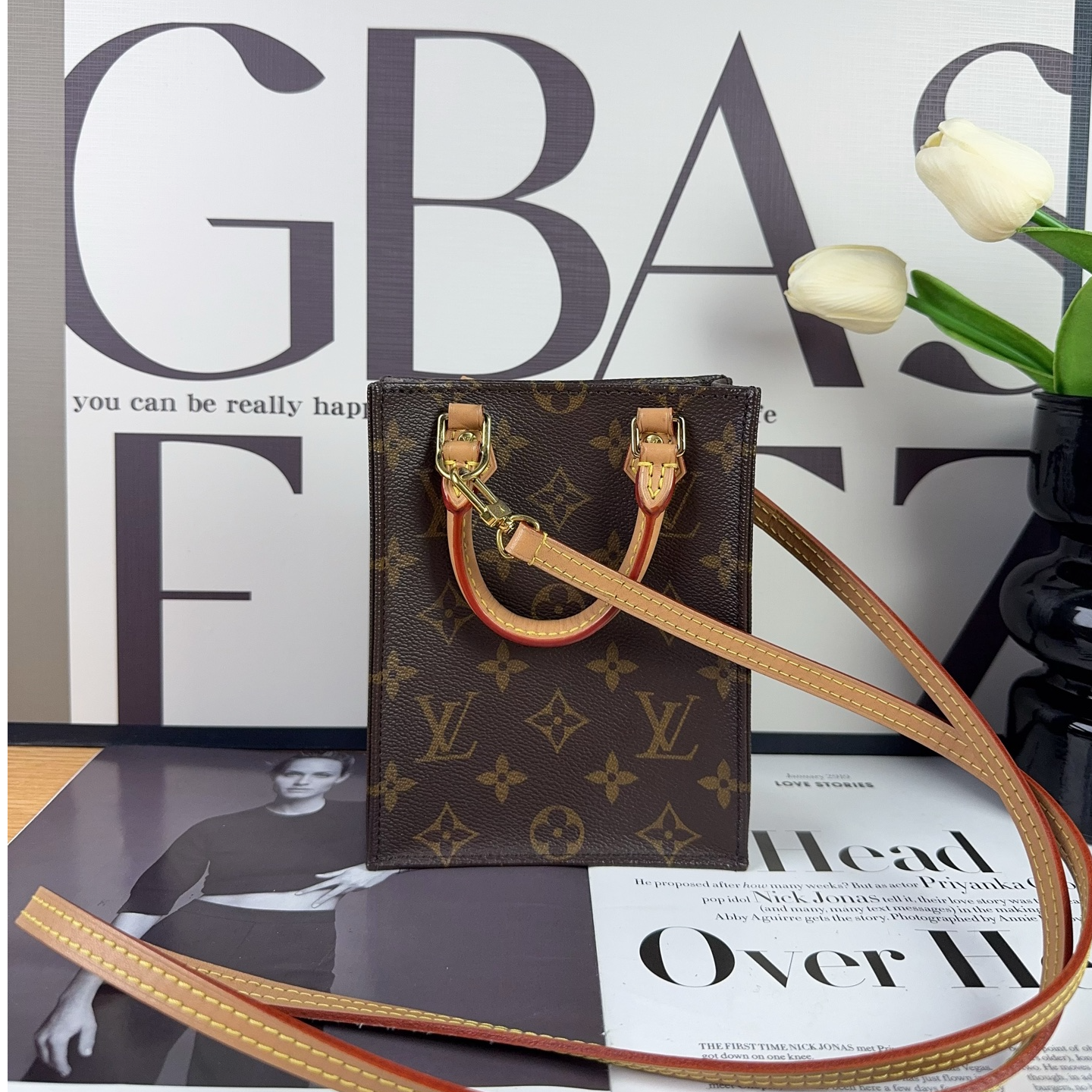 99新 LouisVuitton/路易威登 琴谱mini 老花 20年 单肩斜挎