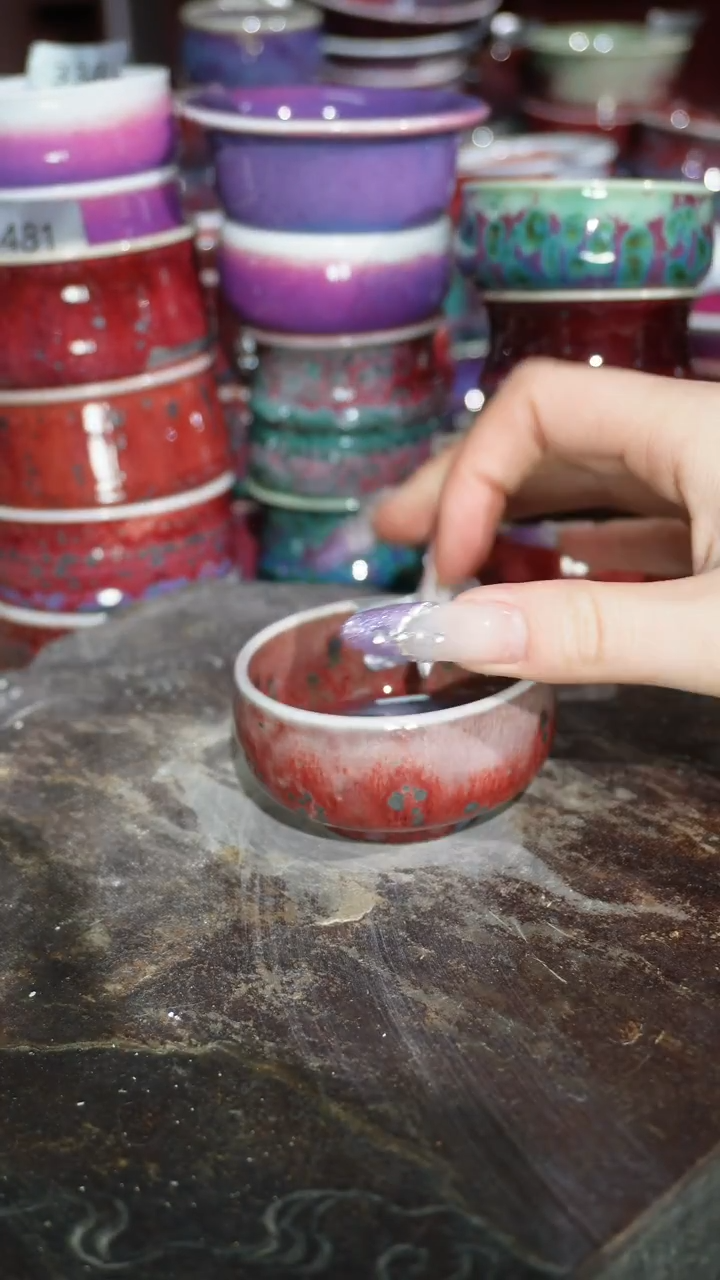 摆件陶精品窑变钧瓷茶器