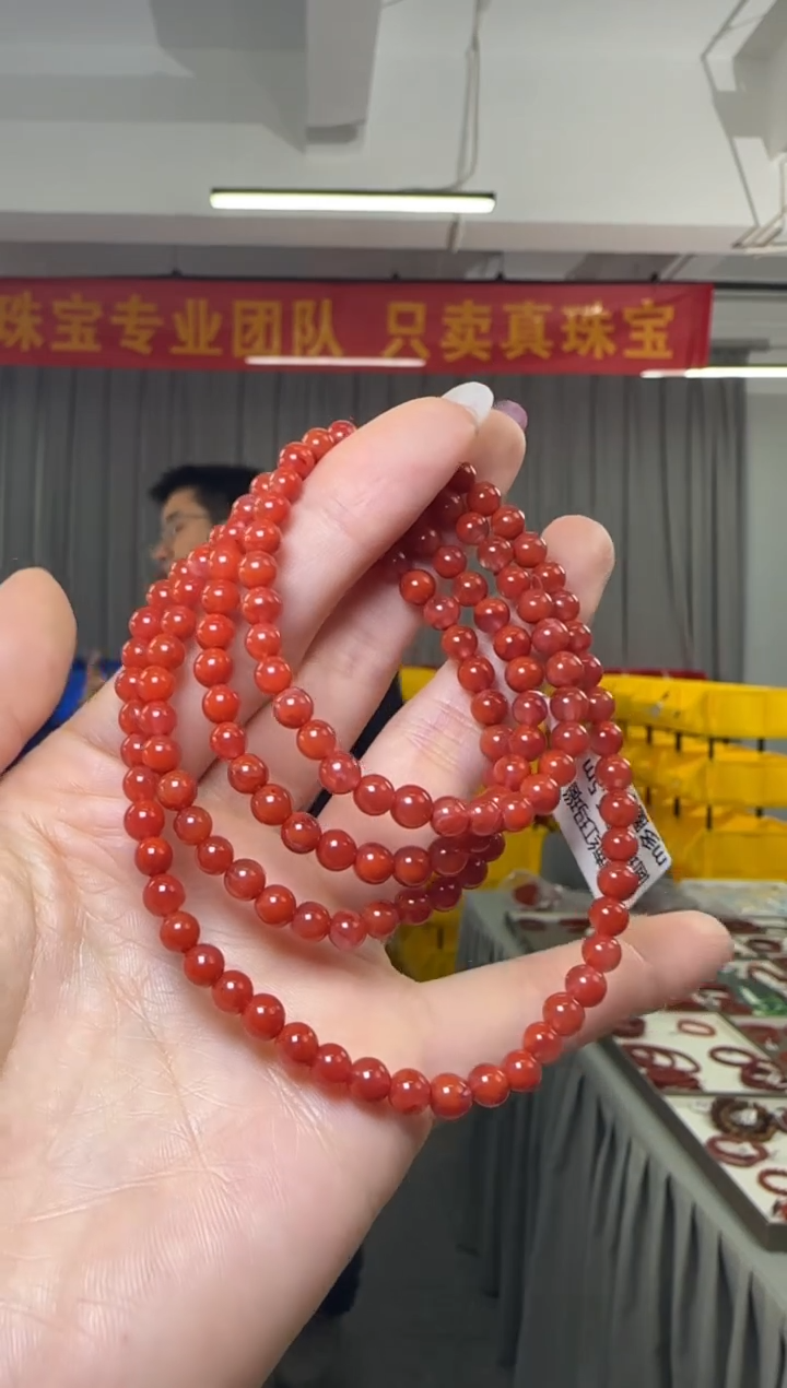 【闪购商品】南红玛瑙手串未镶嵌圆珠约5-5.5mm多圈手串