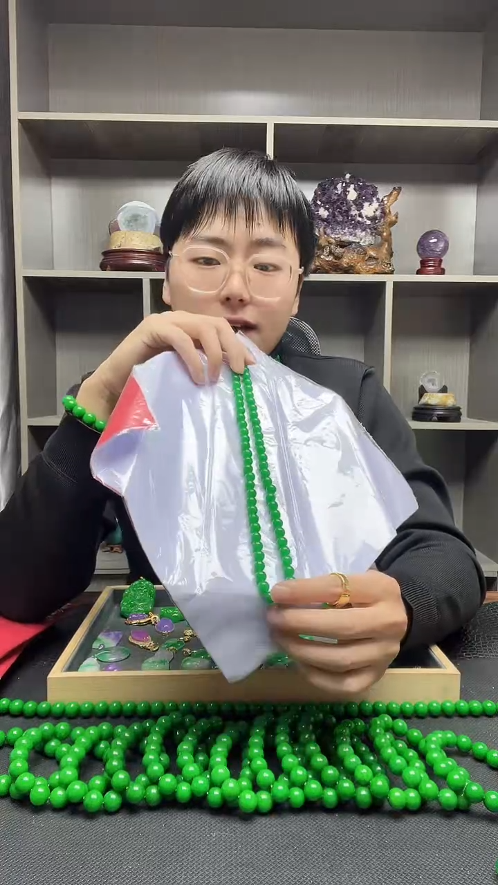 项链14K金镶嵌翡翠项链