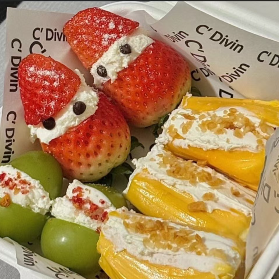 果切【配送到家】新鲜果切 三拼酸奶夹晴王草莓菠萝蜜