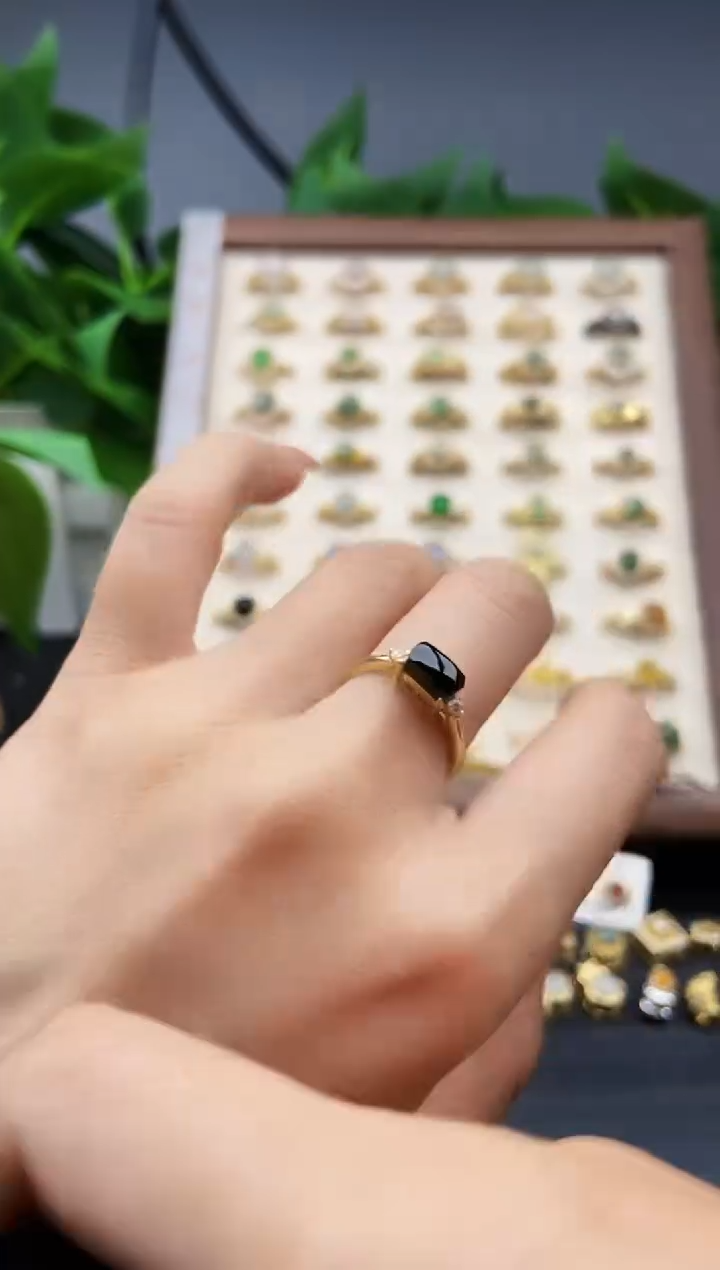 银S925镶嵌戒指翡翠12