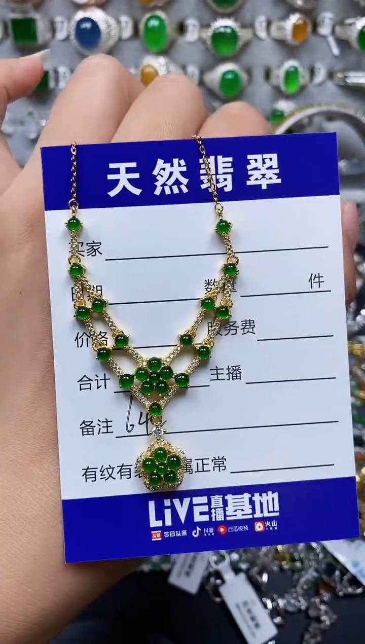 【闪购商品】翡翠颈饰银S925镶嵌0642