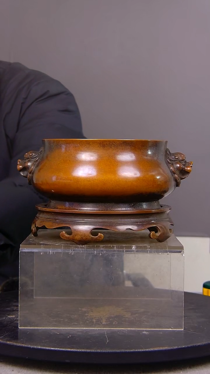 恒*山水铜缘紫铜香炉结缘1111