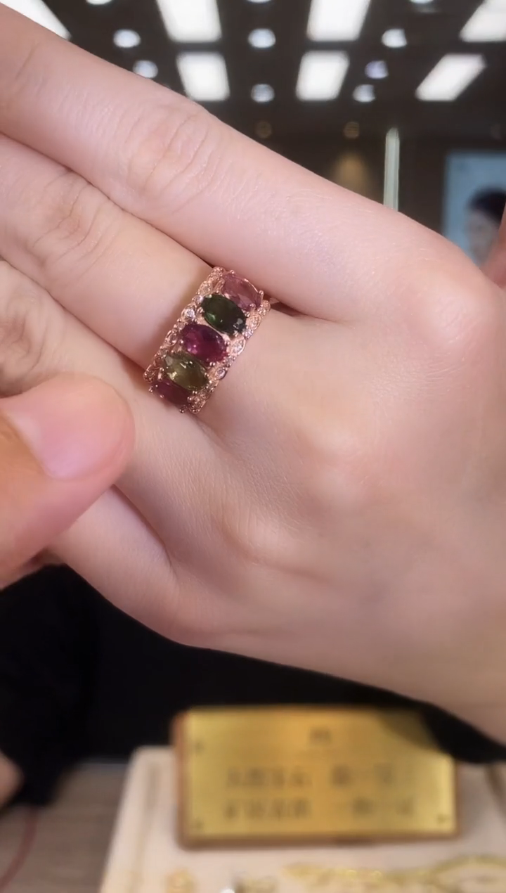 银S925镶嵌戒指碧玺09