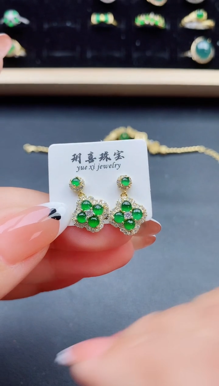 【闪购商品】翡翠银S925镶嵌戒指21321