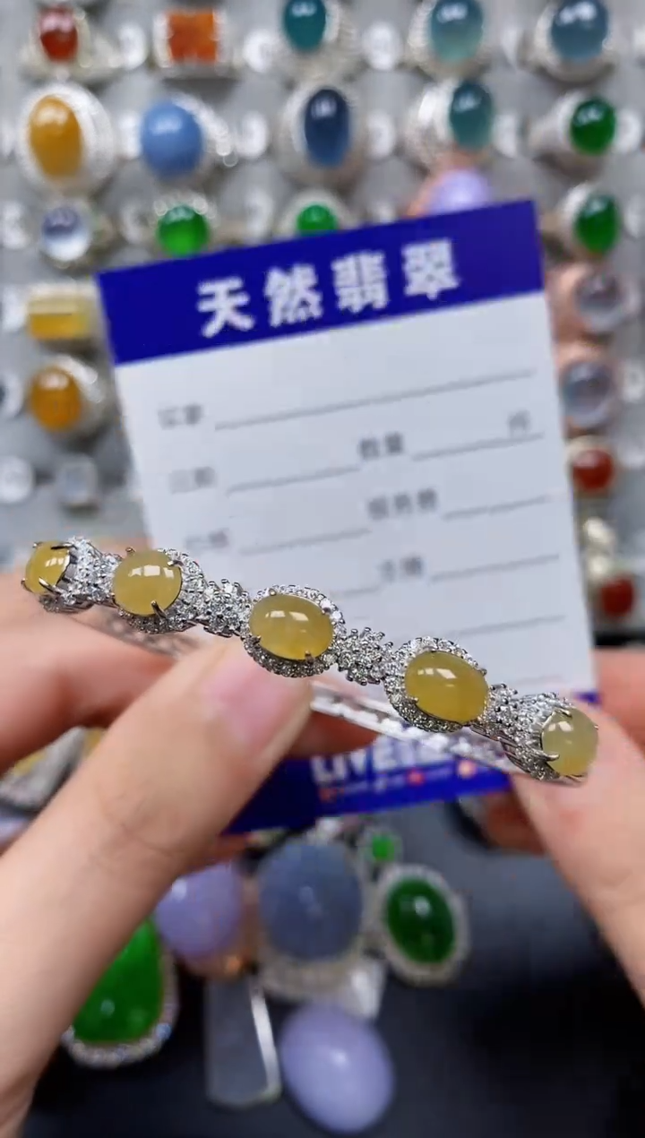 【闪购商品】翡翠手镯银S925镶嵌0161
