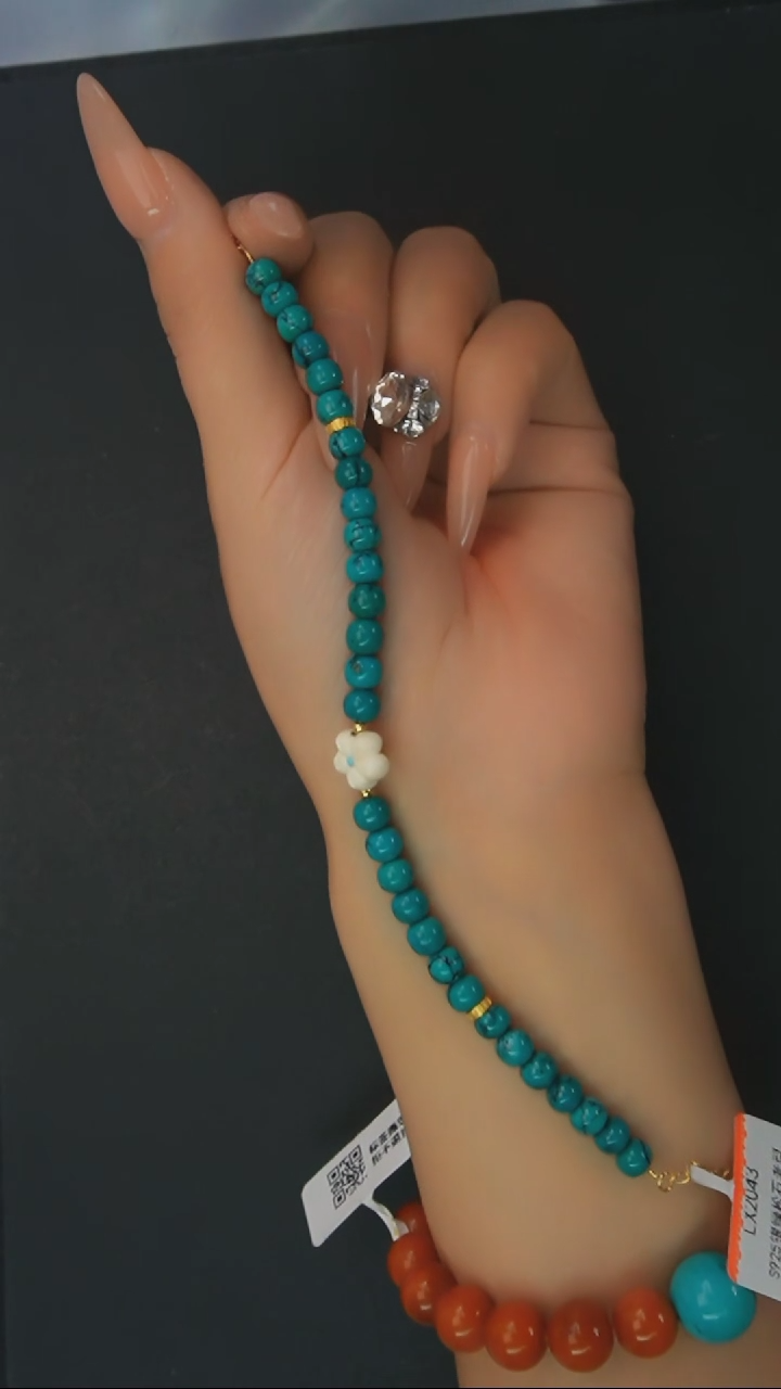 【闪购商品】绿松石手链银S925镶嵌发货一件