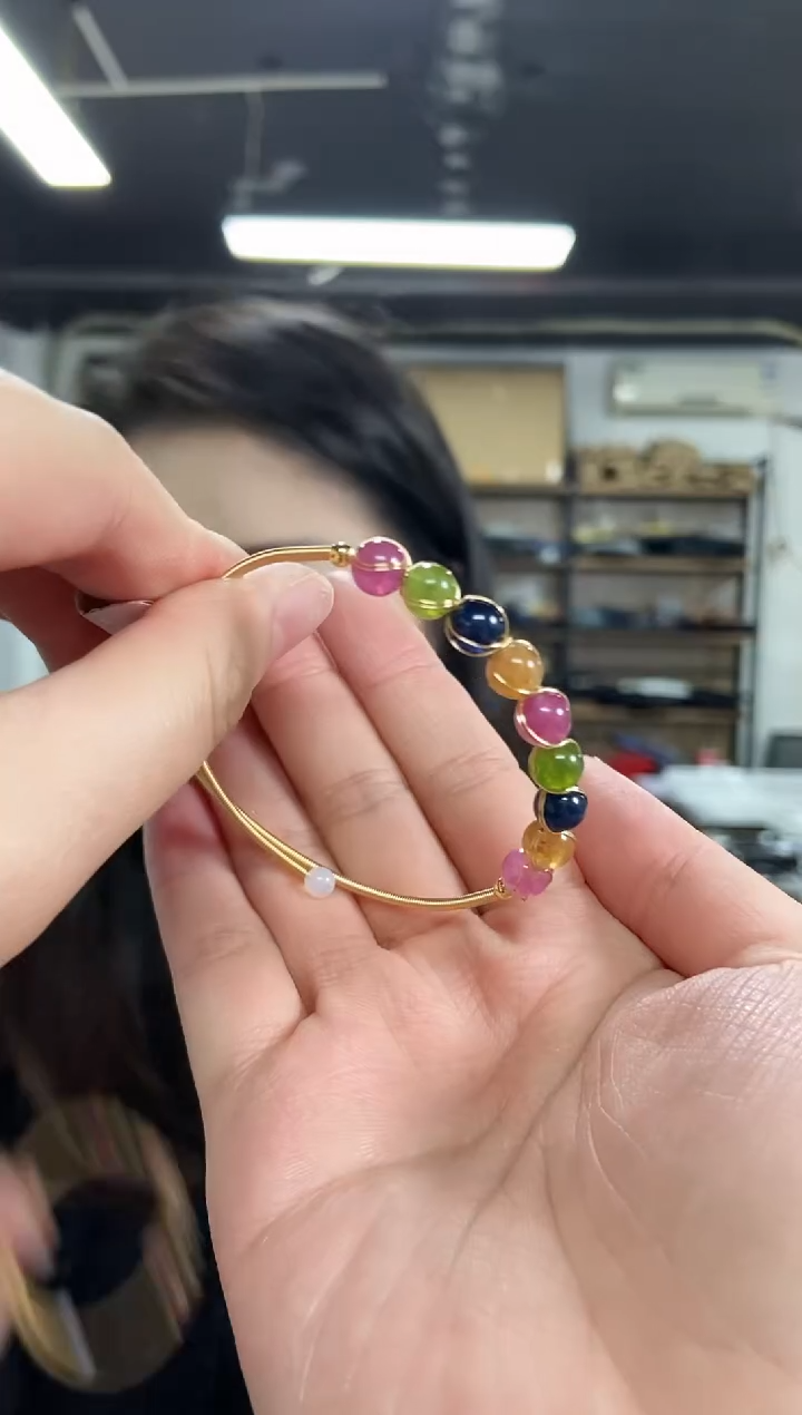 【闪购商品】碧玺手串未镶嵌多样性发其一颜色微差