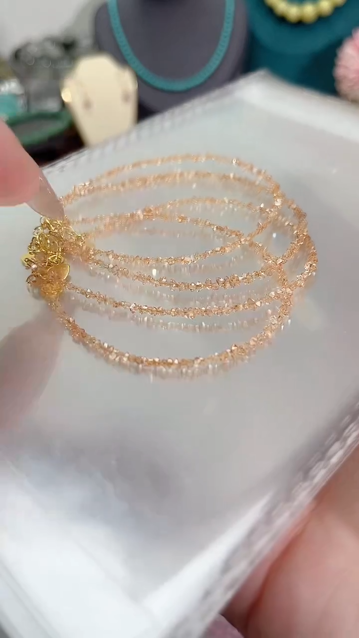 【闪购商品】钻石手链银S925镶嵌香槟色99