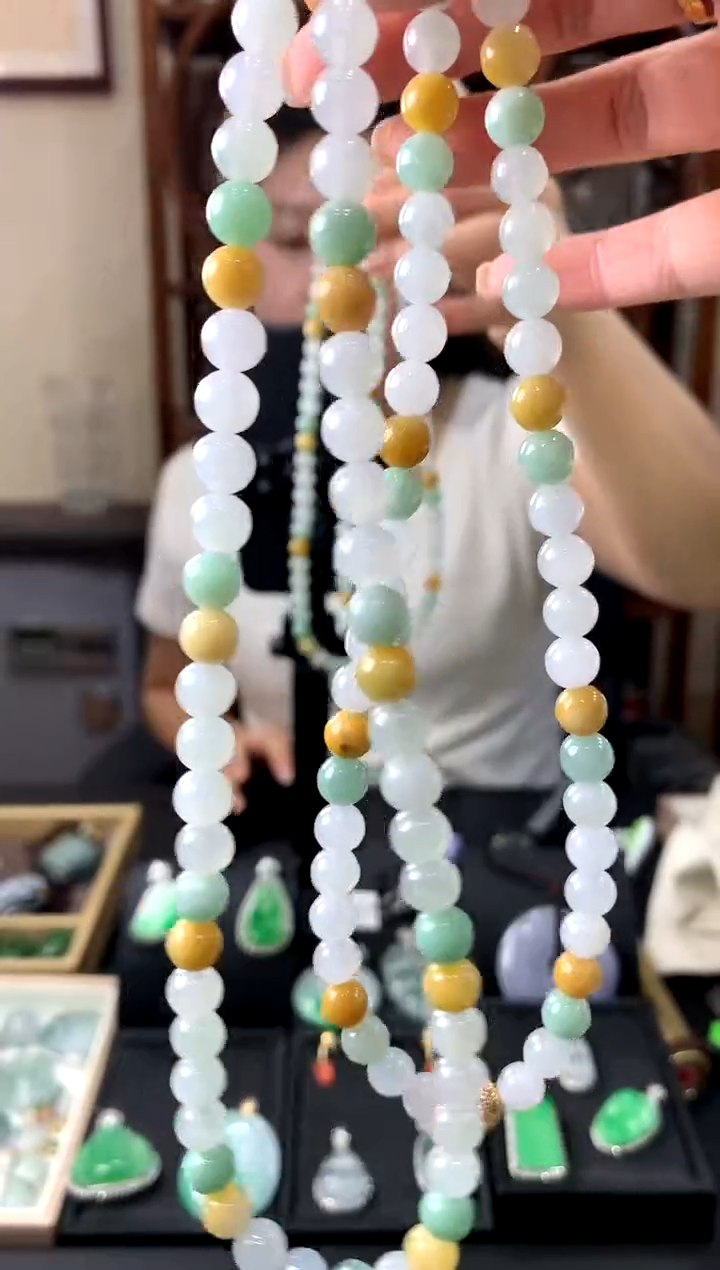 翡翠未镶嵌吊坠(不含链)珠串