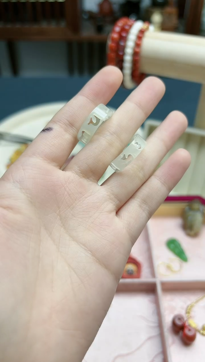 【闪购商品】和田玉指环未镶嵌和田玉14+#镂空指环*1 HX