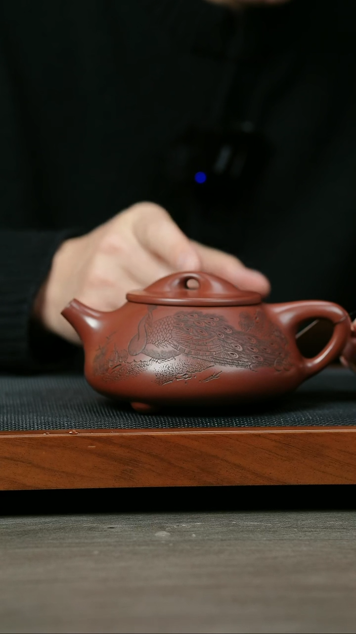 【闪购商品】紫砂茶壶H1309沈文娟龙血砂孔雀石瓢