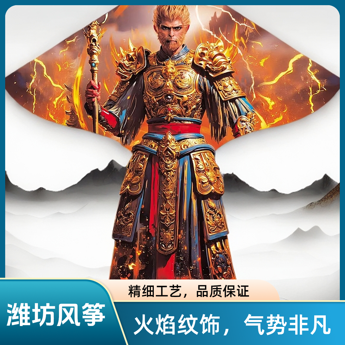 【巨型】潍坊2025年新款风筝儿童成人卡通黑神话悟空大号风筝初学者