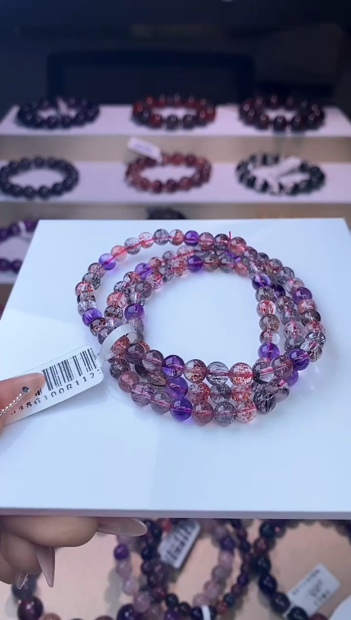【闪购商品】水晶手链未镶嵌黑加仑超七多圈6m+