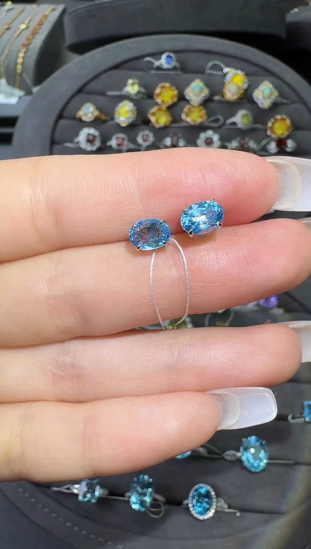 银S925镶嵌托帕石耳饰2.0ct【七天鉴赏期】