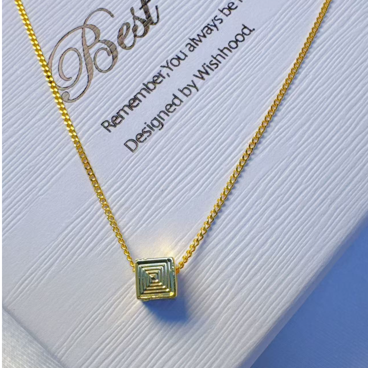 PT950铂金黄项链 轻奢方糖套链长约42+3cm S 11992