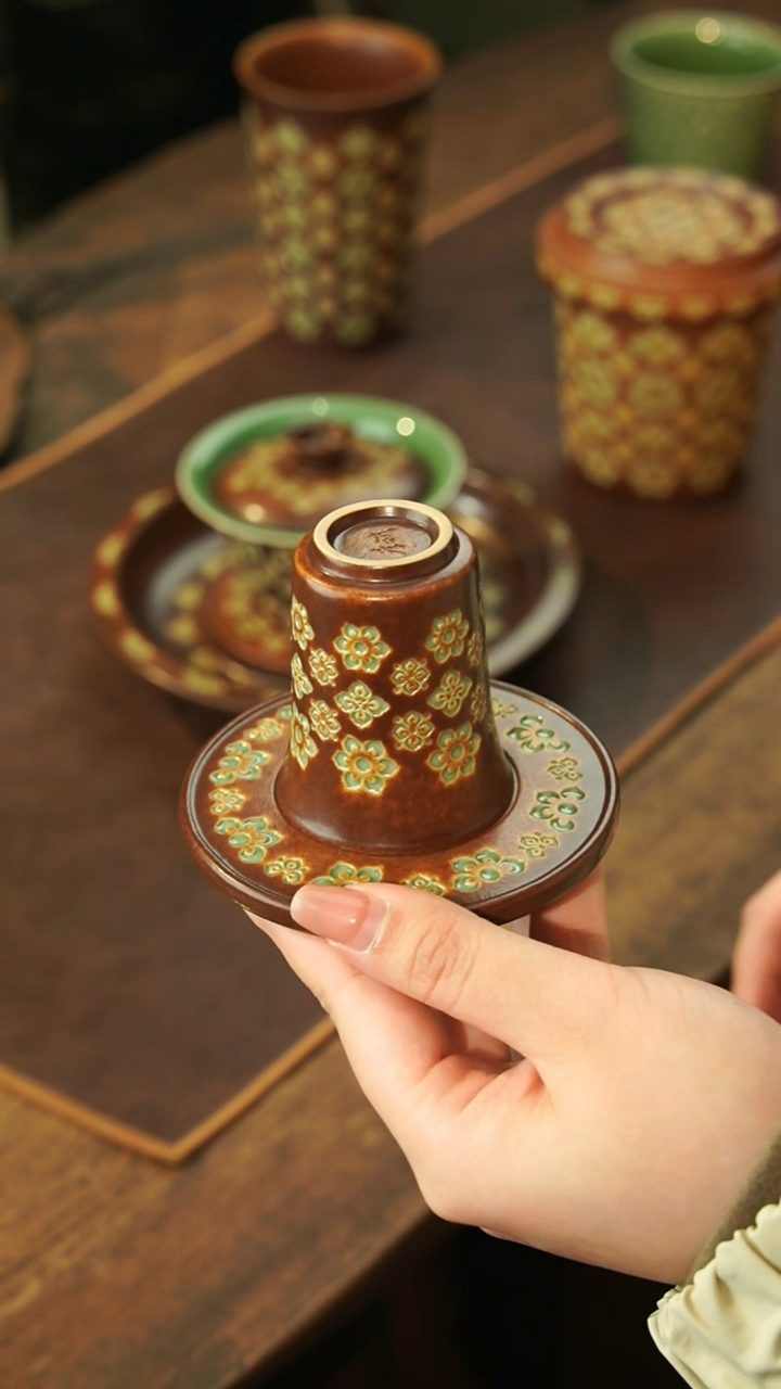 【闪购商品】瓷片李斌 宝相系列 一杯一碟 双釉